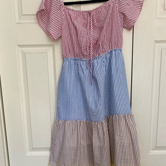 Urban Outfitters seersucker striped colour block midi dress - Picture 11 of 11